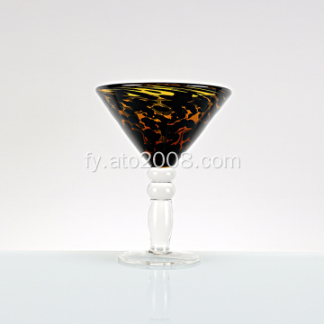 Leopard ôfdrukke Margarita Glass Amber Martini Glass
